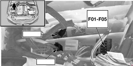 BMW 5-Series - fuse box diagram - engine compartment - diesel engine