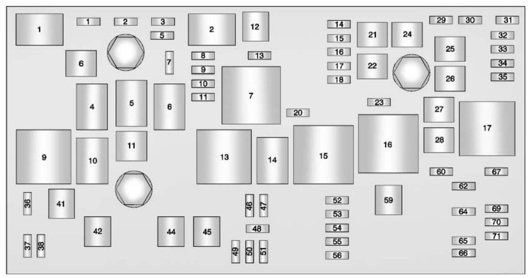 Buick LaCrosse - fuse box - engine compartment