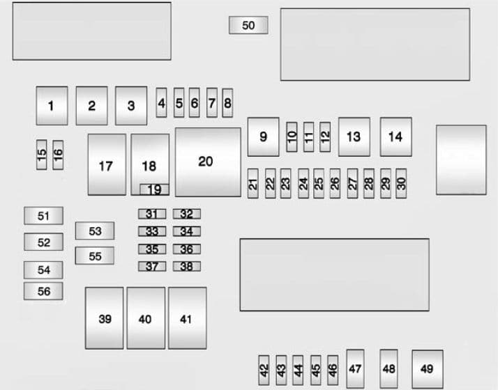 Cadillac CTS mk3 - fuse box - rear comparment