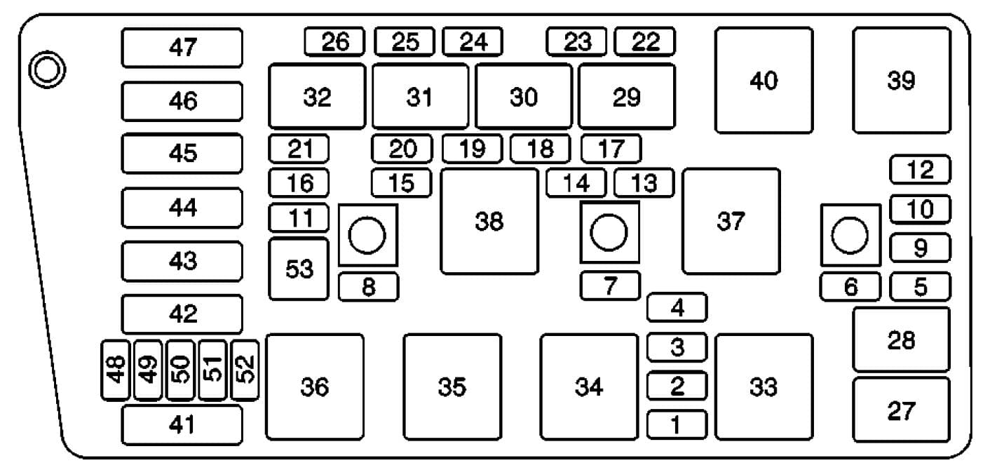 Cadillac DeVille mk8 - fuse box - engine compartment