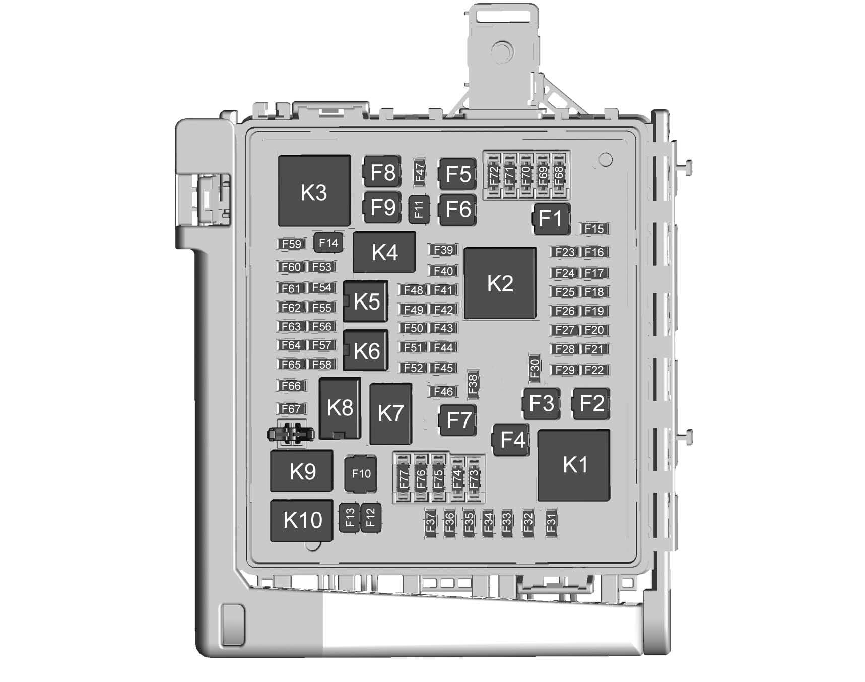 Cadillac XT5 - fuse box - engine compartment