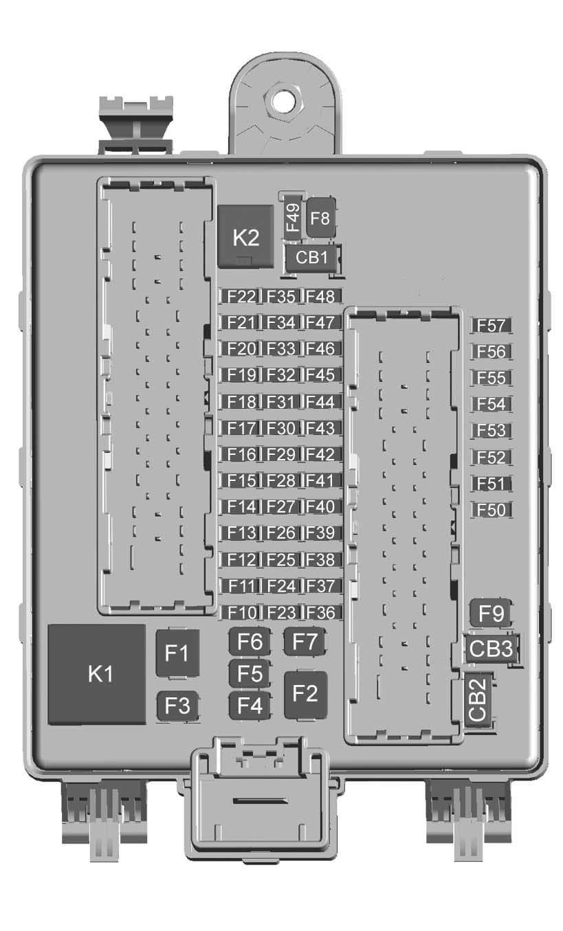 Cadillac XT5 - fuse box - rear compartment