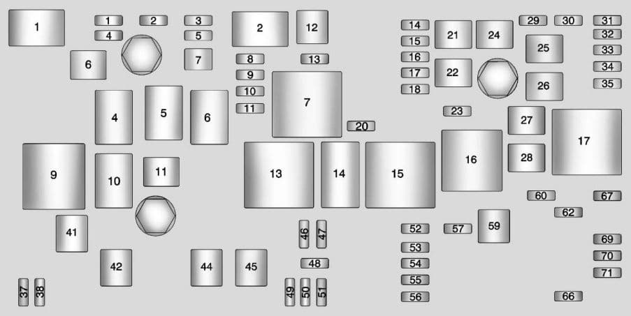 Chevrolet Malibu mk8 - fuse box - engine compartment