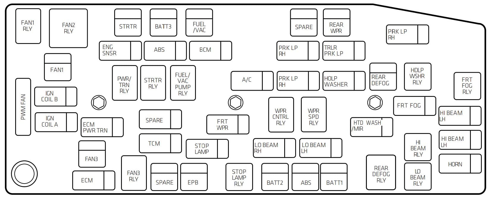 Chevrolet Capvita - fuse box - engine compartment