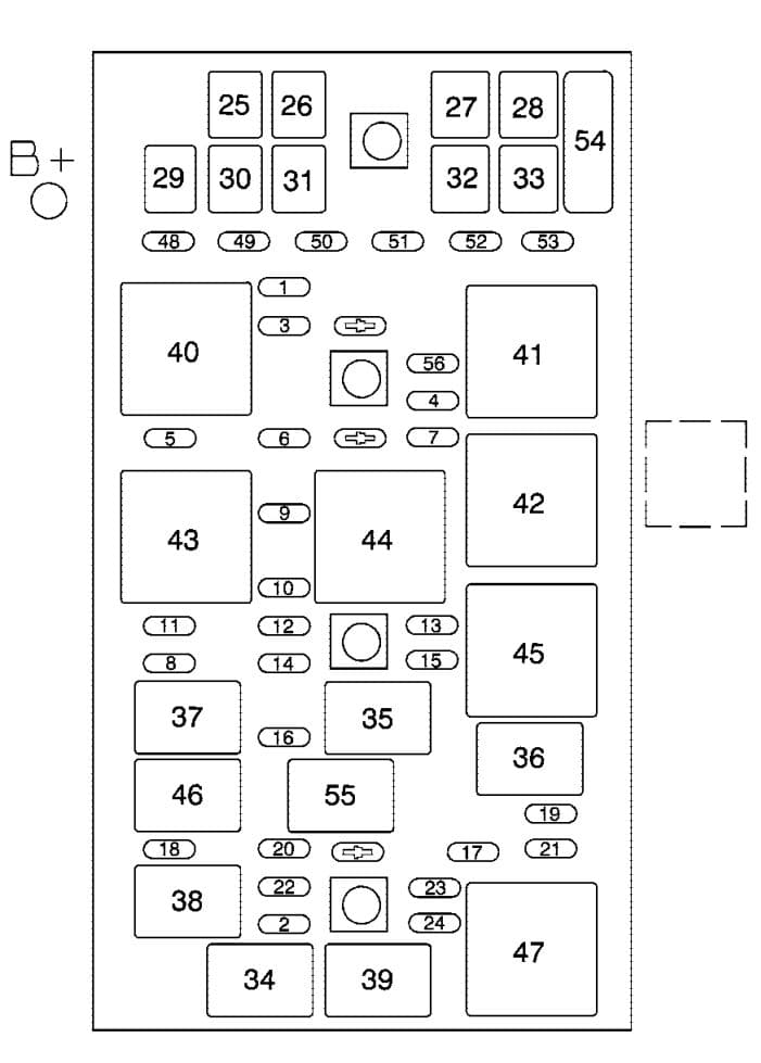 Chevrolet Corvette - fuse box - engine compartment