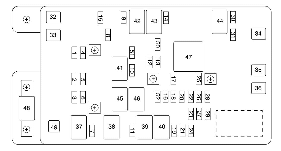 Chevrolet Trailblazer - fuse box - diagram engine compartment