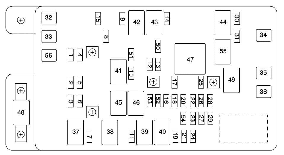 Chevrolet Trailblazer - fuse box diagram - engine compartment (engine L6)