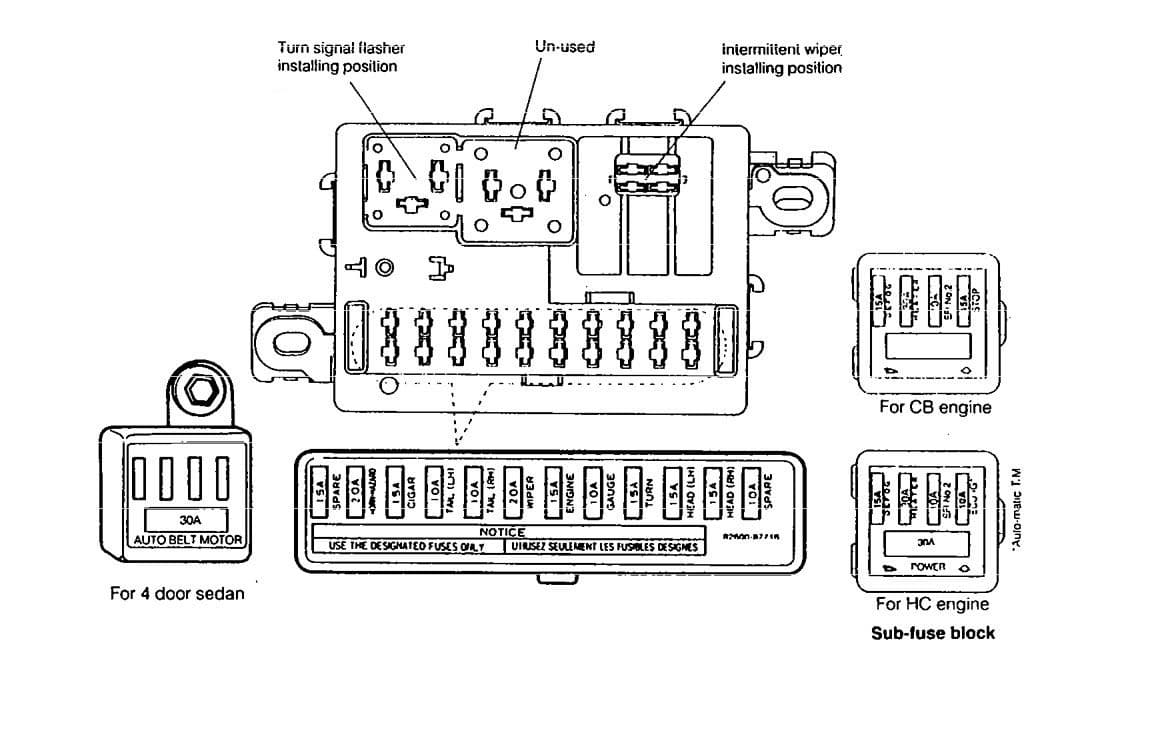 Daihatsu Charade - fuse box diagram