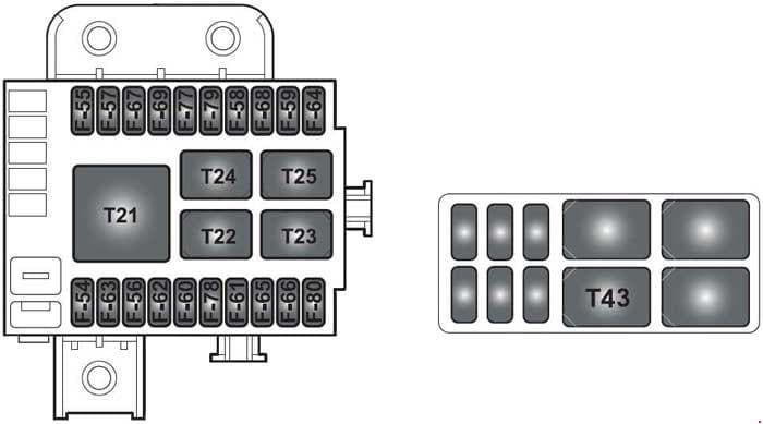 Ferrari 458 - fuse box diagram - driver-side rear side panel