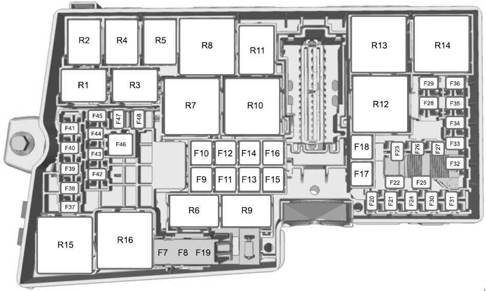 Ford Escape - fuse box diagram - engine compartment