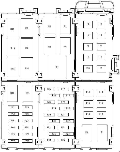 Ford Fiesta - fuse box diagram - engine compartment - North America '11 - '15