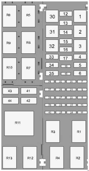 Ford Figo - fuse box diagram - engine compartment