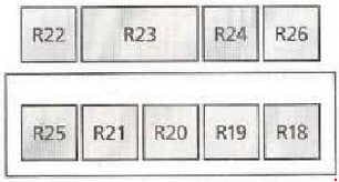 Ford Galaxy - fuse box diagram - addittional relay box