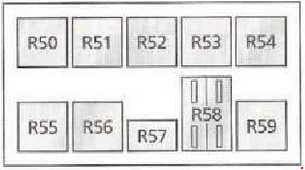 Ford Galaxy - fuse box diagram - engine compartment fuse box