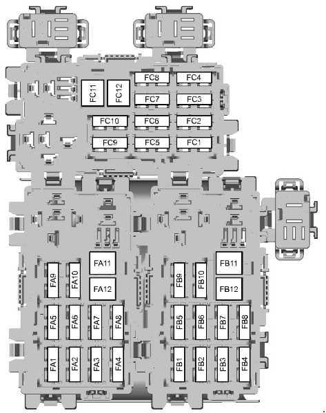 Ford Galaxy - fuse box diagram - rear fuse box