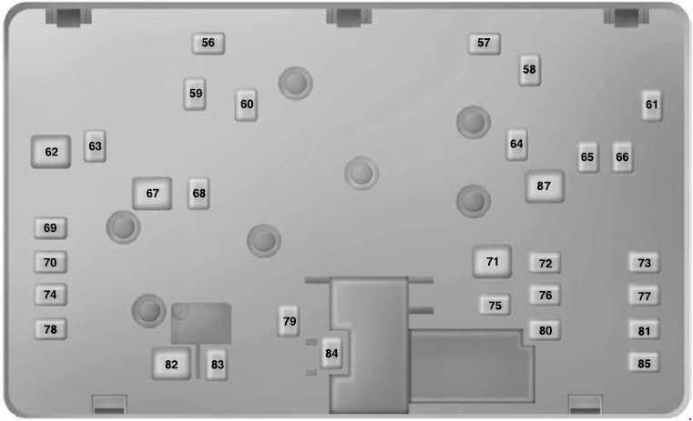 Ford Ranger - fuse box diagram - power distribution box - bottom