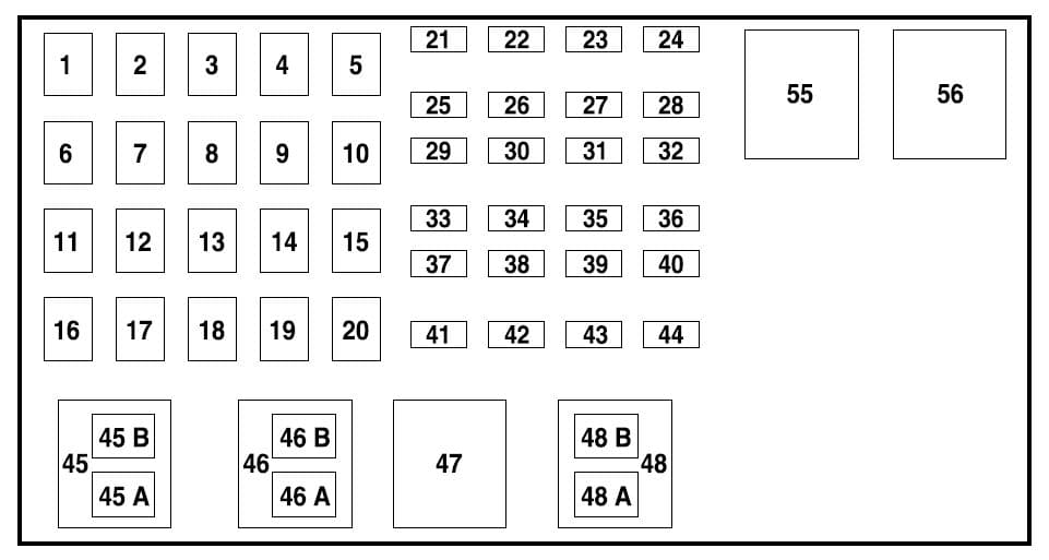 Ford Ranger - fuse box - power distribution (3.0L engine)