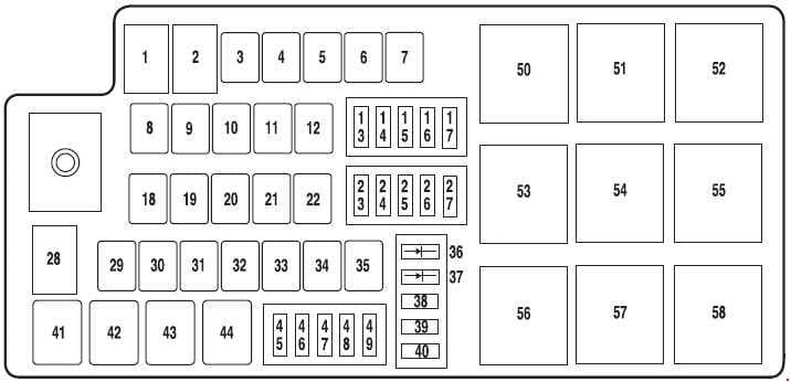 Ford Taurus - fuse box diagram - engine compartment