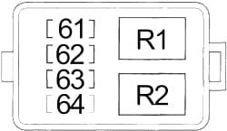 Honda Civic - fuse box diagram - engine compartment fuse box no. 2