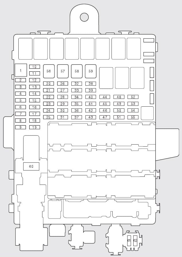 Honda Fit (2009 - 2010) Fuse Box Diagram