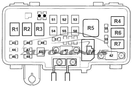 Honda Pilot - fuse box diagram - engine compartment fuse box no. 1