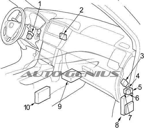 Honda Pilot - fuse box diagram - passenger compartment