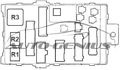 Honda Pilot - fuse box diagram - passenger compartment fuse box no. 1 (back side)