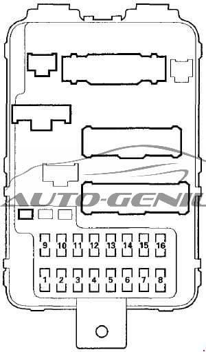 Honda Pilot - fuse box diagram - passenger compartment fuse box no. 2