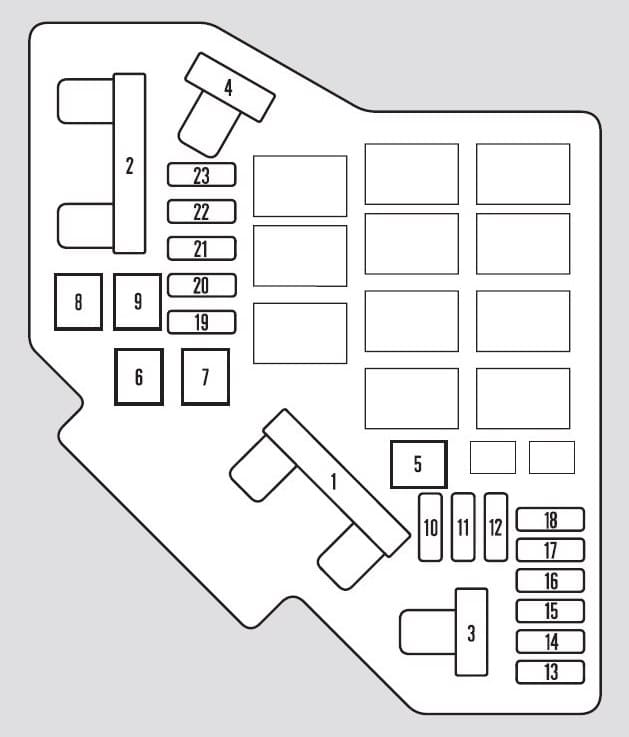 Honda Pilot (2013 - 2015) Fuse Box Diagram