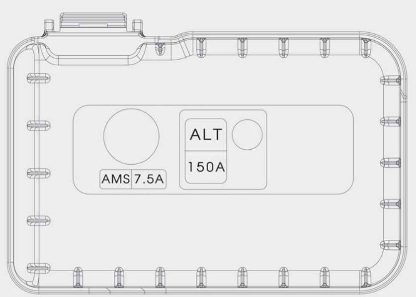 KIA Forte - fuse box diagram - engine compartment (battery terminal cover)