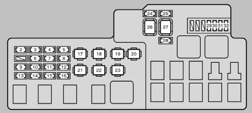 Lexus ES - fuse box - engine compartment