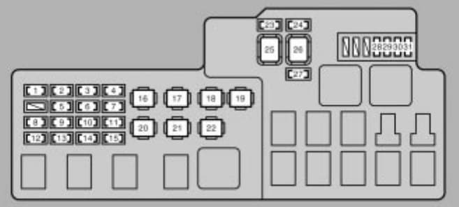 Lexus ES330 - fuse box - engine compartment