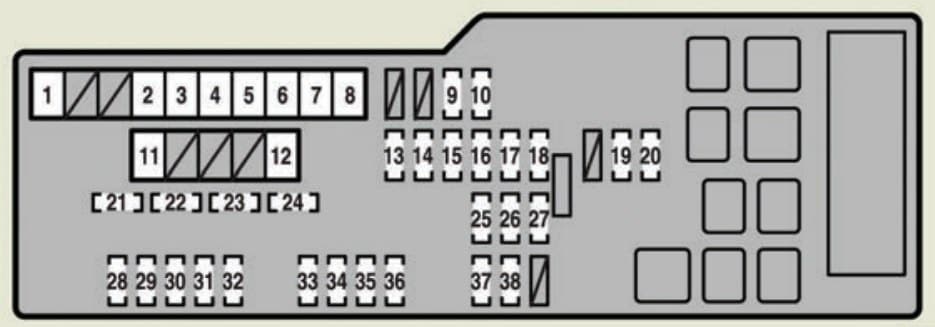 Lexus ES350 - fuse box - engine compartment