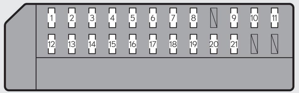 Lexus GS250 - fuse box - right side instrument panel (right-hand drive vehicle)