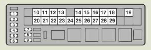 Lexus IS250 - fuse box - engine compartment (type A) - left-hand drive vehicle