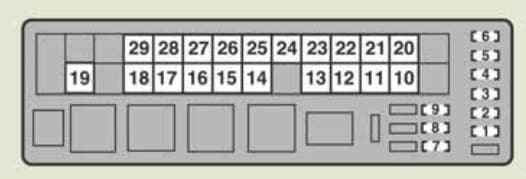 Lexus IS250 - fuse box - engine compartment (type A) - right-hand drive vehicle