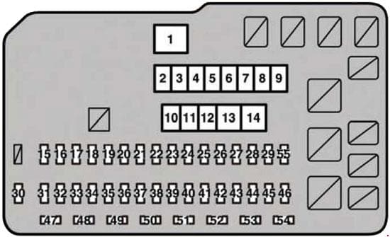 Lexus RX-350 (AL10) - fuse box diagram - engine compartment