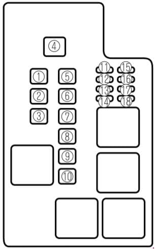 Mazda 626 - fuse box diagram - engine compartment