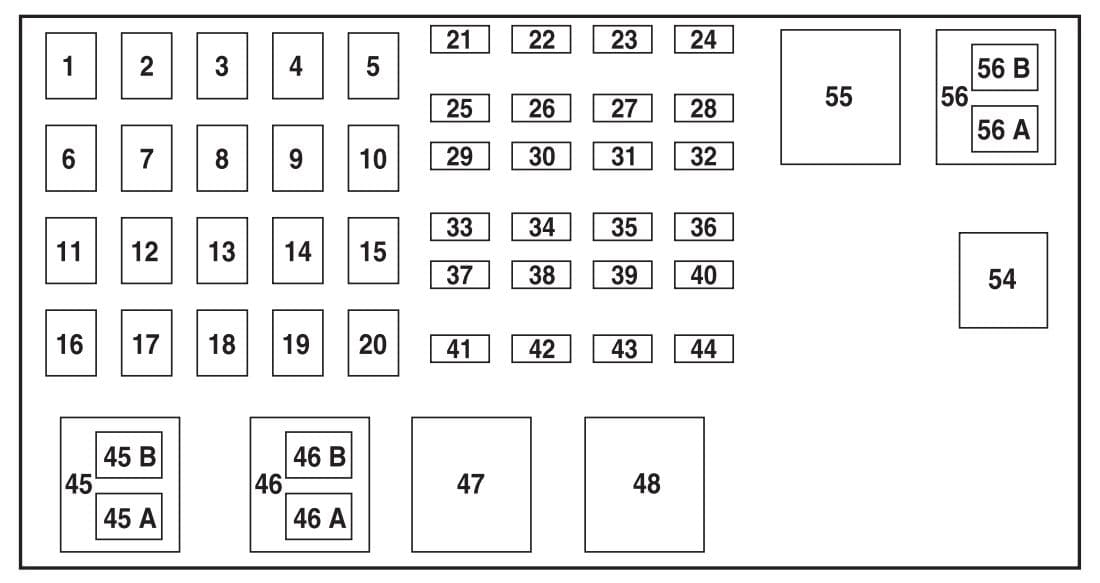 Mazda B-Series - fuse box - power distribution box (2.3L engine)