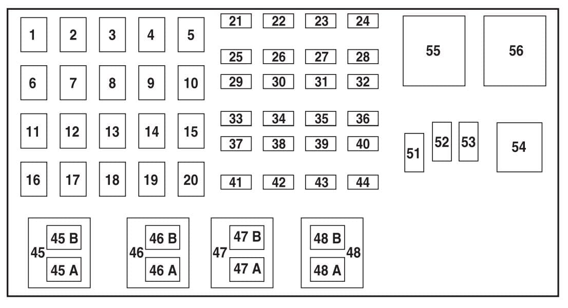 Mazda B-Series - fuse box - power distribution box (3. 0L and 4.0L engine)