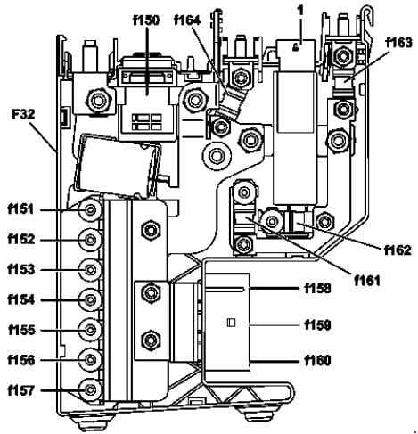 Mercedes-Benz C-Class w204 - fuse box diagram - front prefuse box - without ECO start/stop