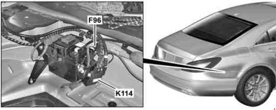 Mercedes-Benz CLS Class w218 - fuse box diagram -additional battery relay and fuse