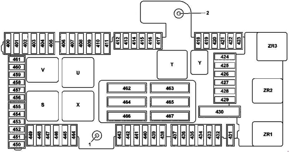 Mercedes-Benz GLC-Class x253 - fuse box diagram - trunk - variant 2