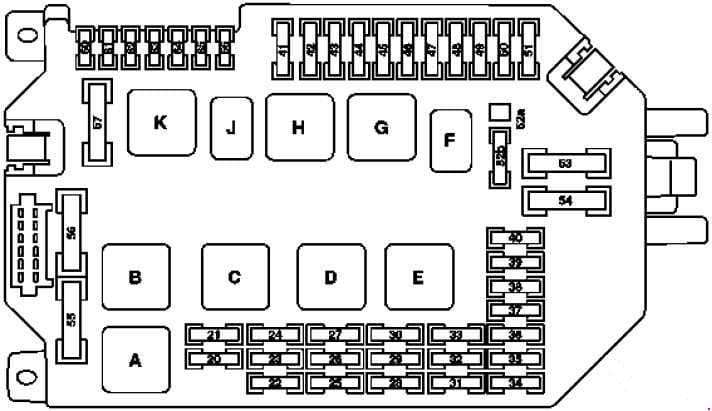 Mercedes-Benz S-Class - w221 - fuse box diagram - engine compartment