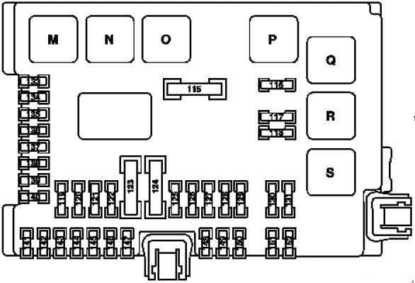 Mercedes-Benz S- Class w221 - fuse box diagram - rear compartment