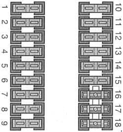 Mercedes Vito w638 - fuse box diagram - under steering column