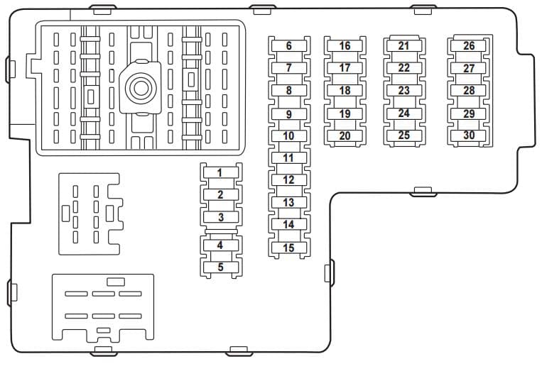 Mercury Mountaineer Second Generation - fuse box - passenger compartment