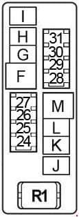 Nissan Altima - fuse box diagram - engine compartment (box 2)