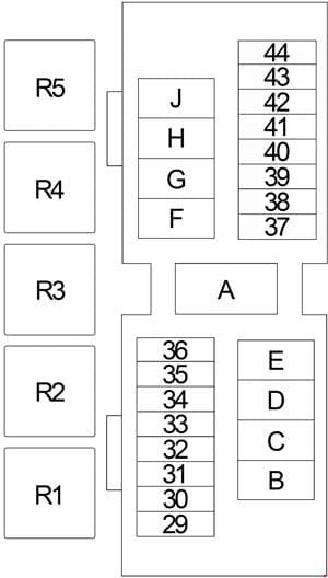 Nissan Frontier - fuse box diagram - engine compartment