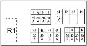 Nissan X-Trail - fuse box diagram - engine compartment E4 - engine MR